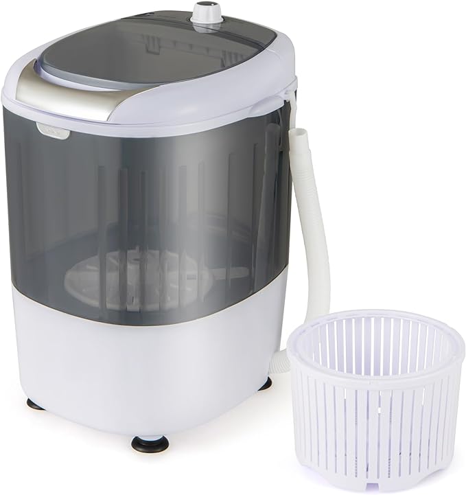 MEDIMALL GX24977-PE, Mini Washer and Spinner Combo, 5.5lbs, Semi-automatic Compact Laundry Apartment Dorm RV Portable Washing Machine, 5.5 LBS Capacity